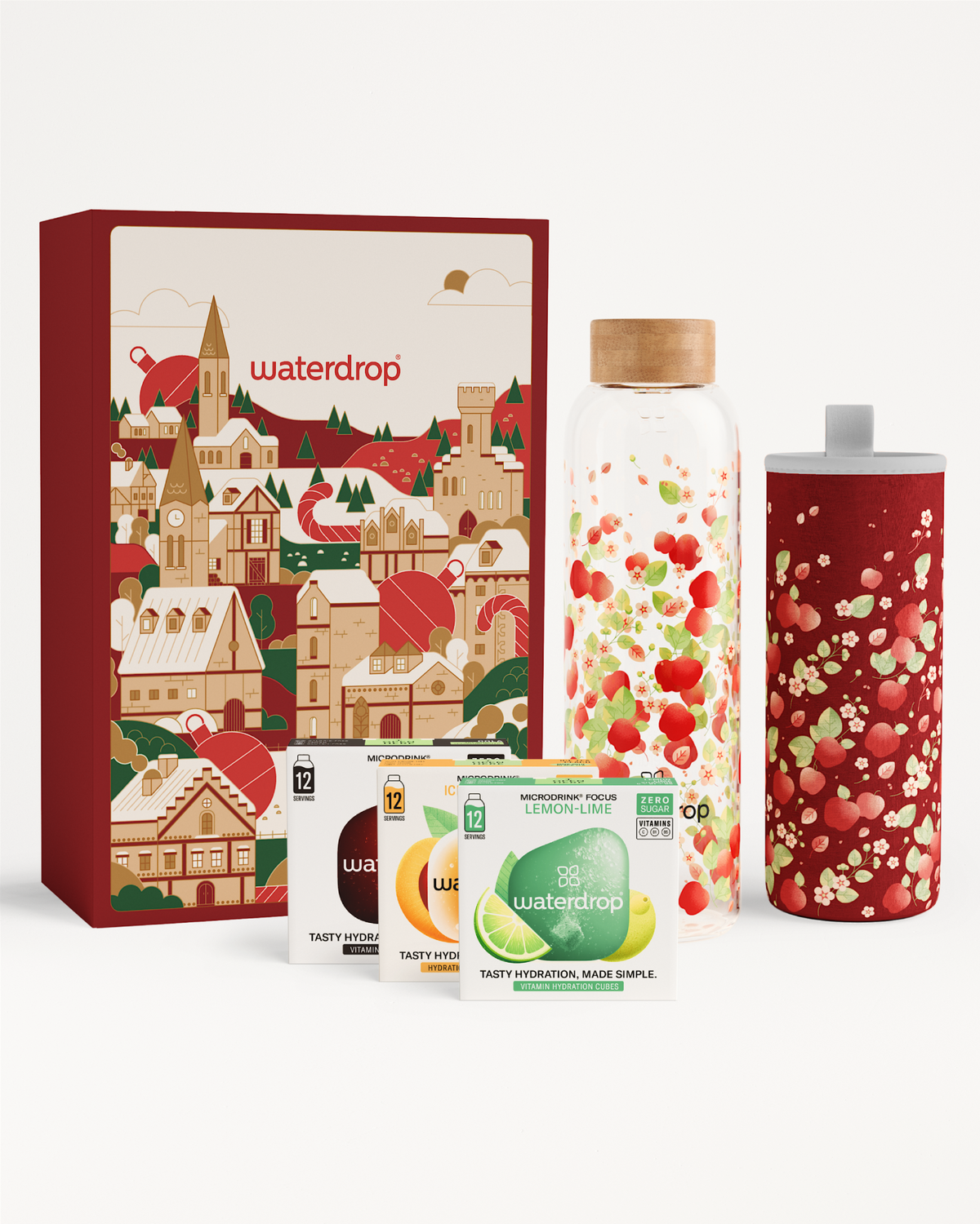 Vianočný Darčekový Set so Sklenenou Fľašou