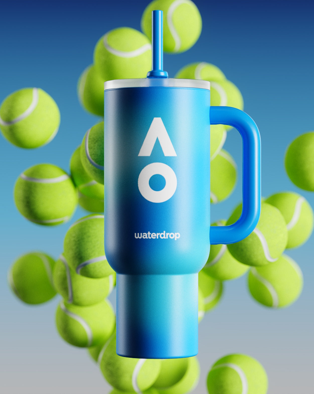 AO26 Explorer Thermo Tumbler with handle and built-in straw.