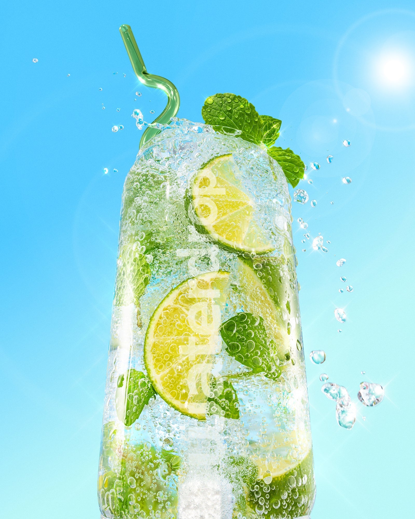 Sklenené Slamky Mojito