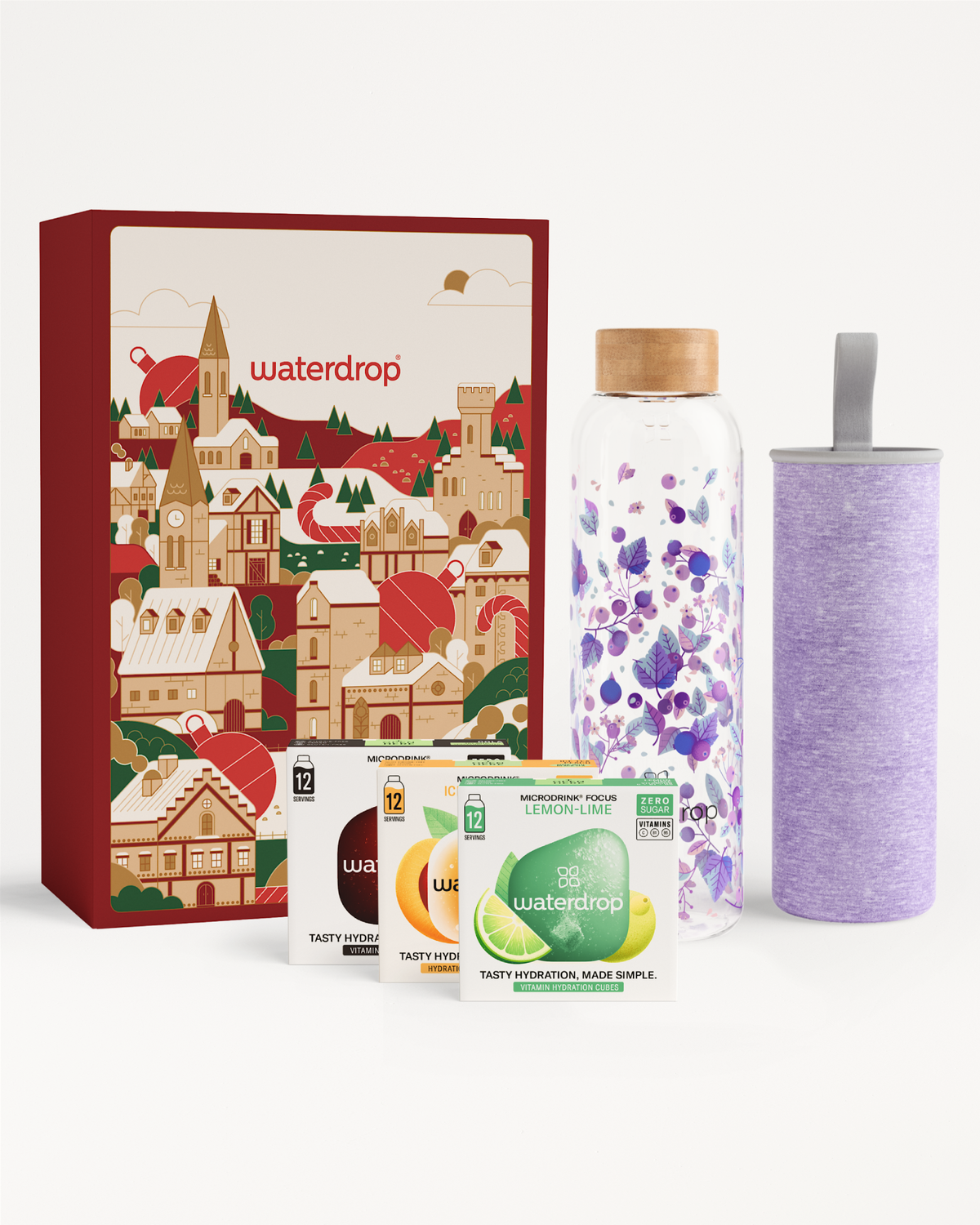 Vianočný Darčekový Set so Sklenenou Fľašou