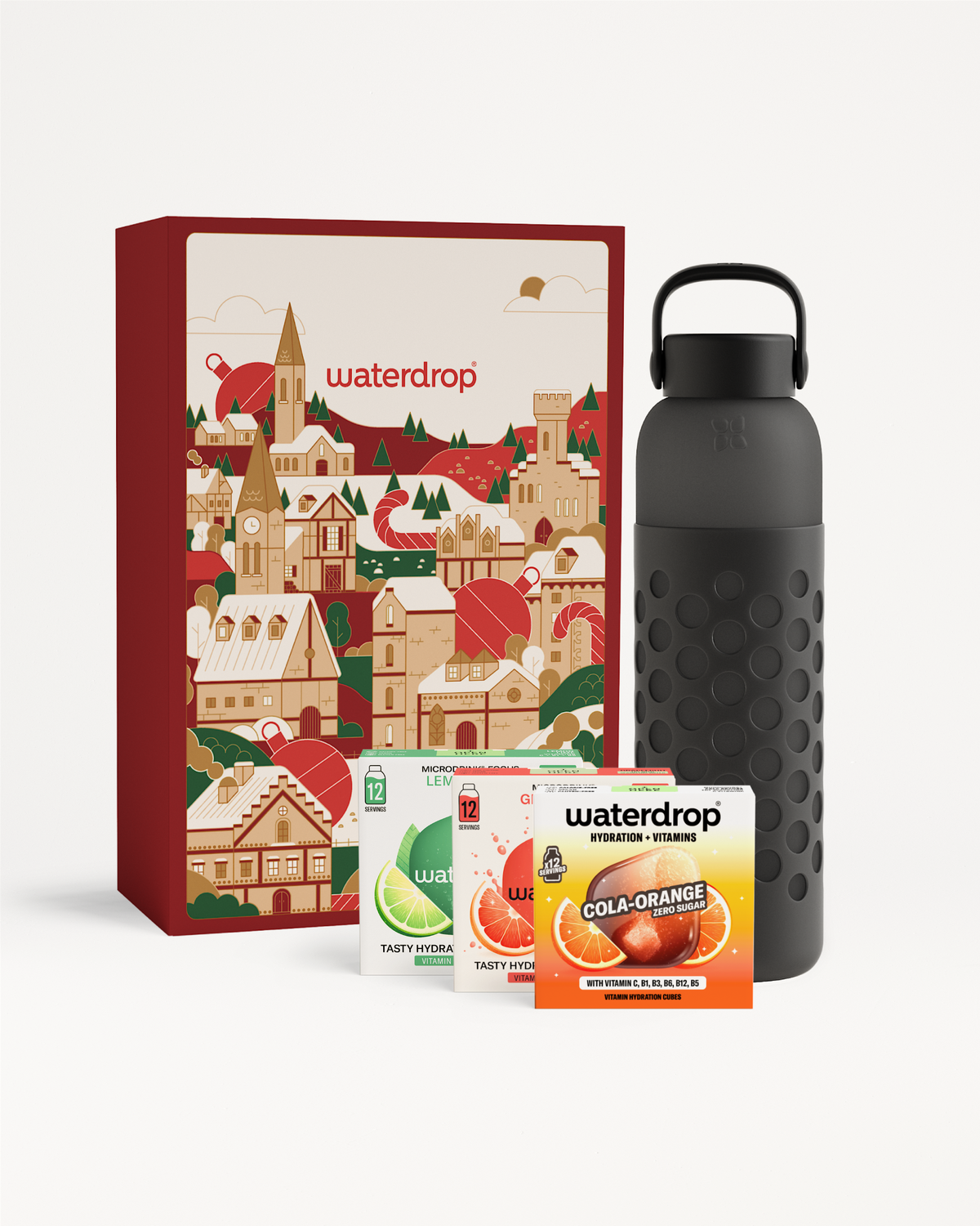 Vianočný Darčekový Set s Fľašou Frosted